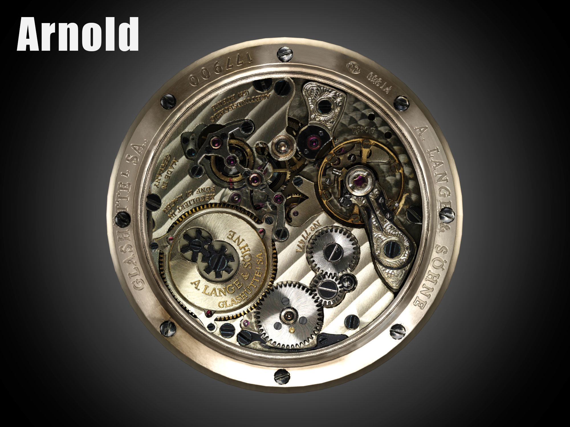 Watch mechanism 4 Low-poly 3D model_15