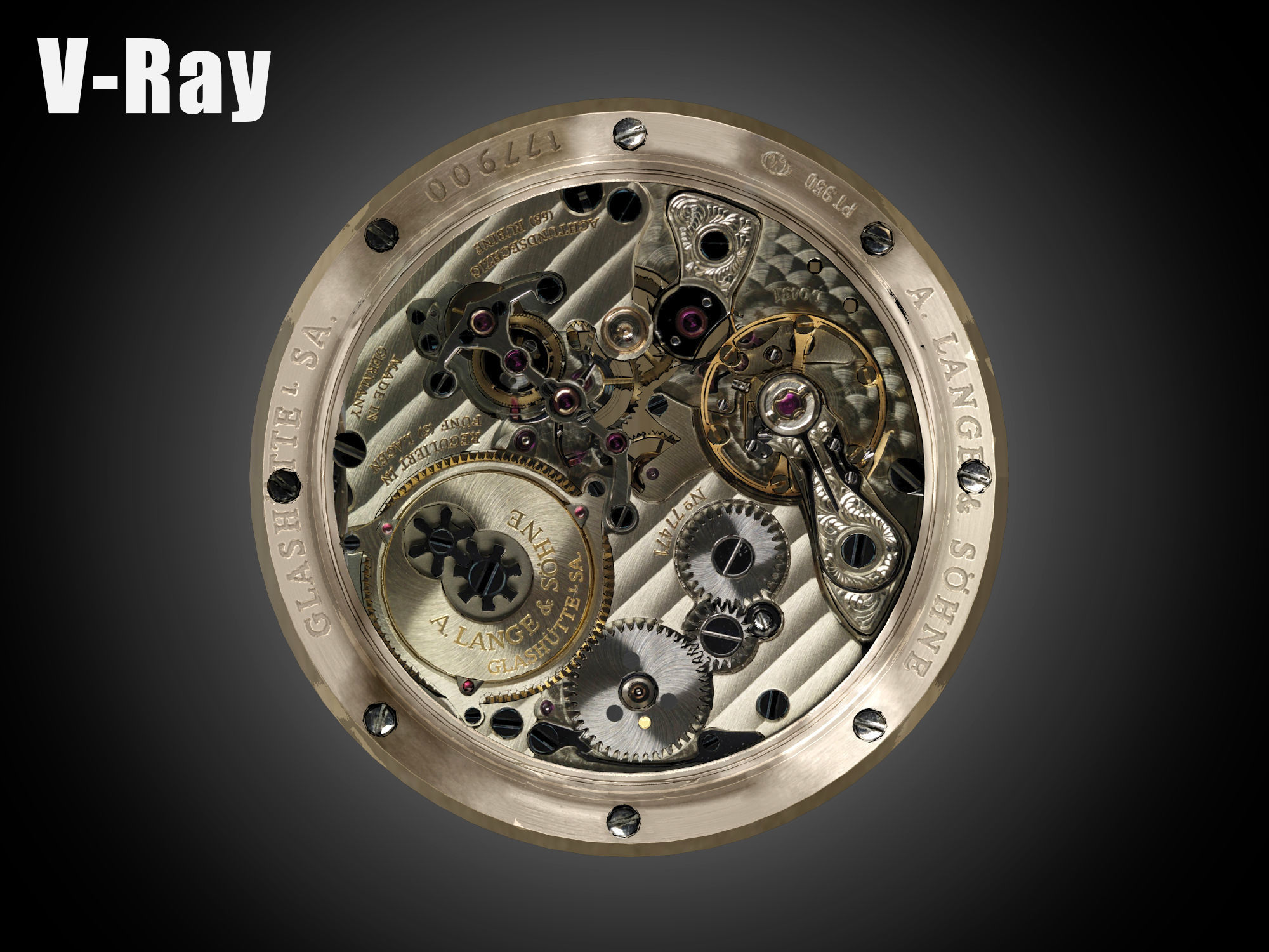 Watch mechanism 4 Low-poly 3D model_14