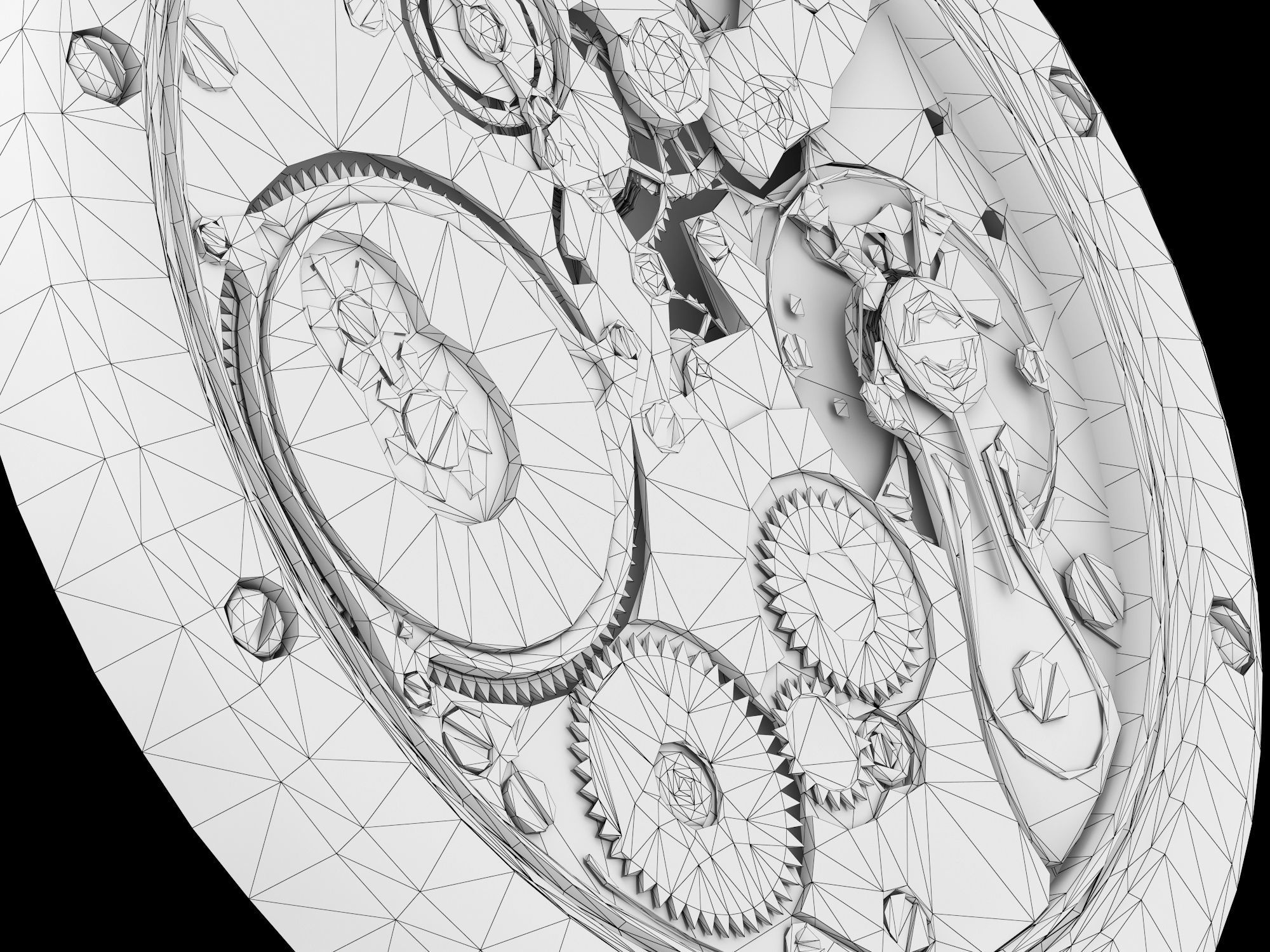 Watch mechanism 4 Low-poly 3D model_12