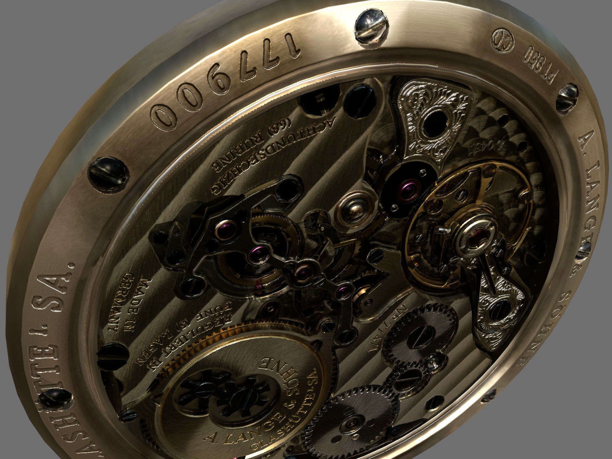 Watch mechanism 4 Low-poly 3D model_9