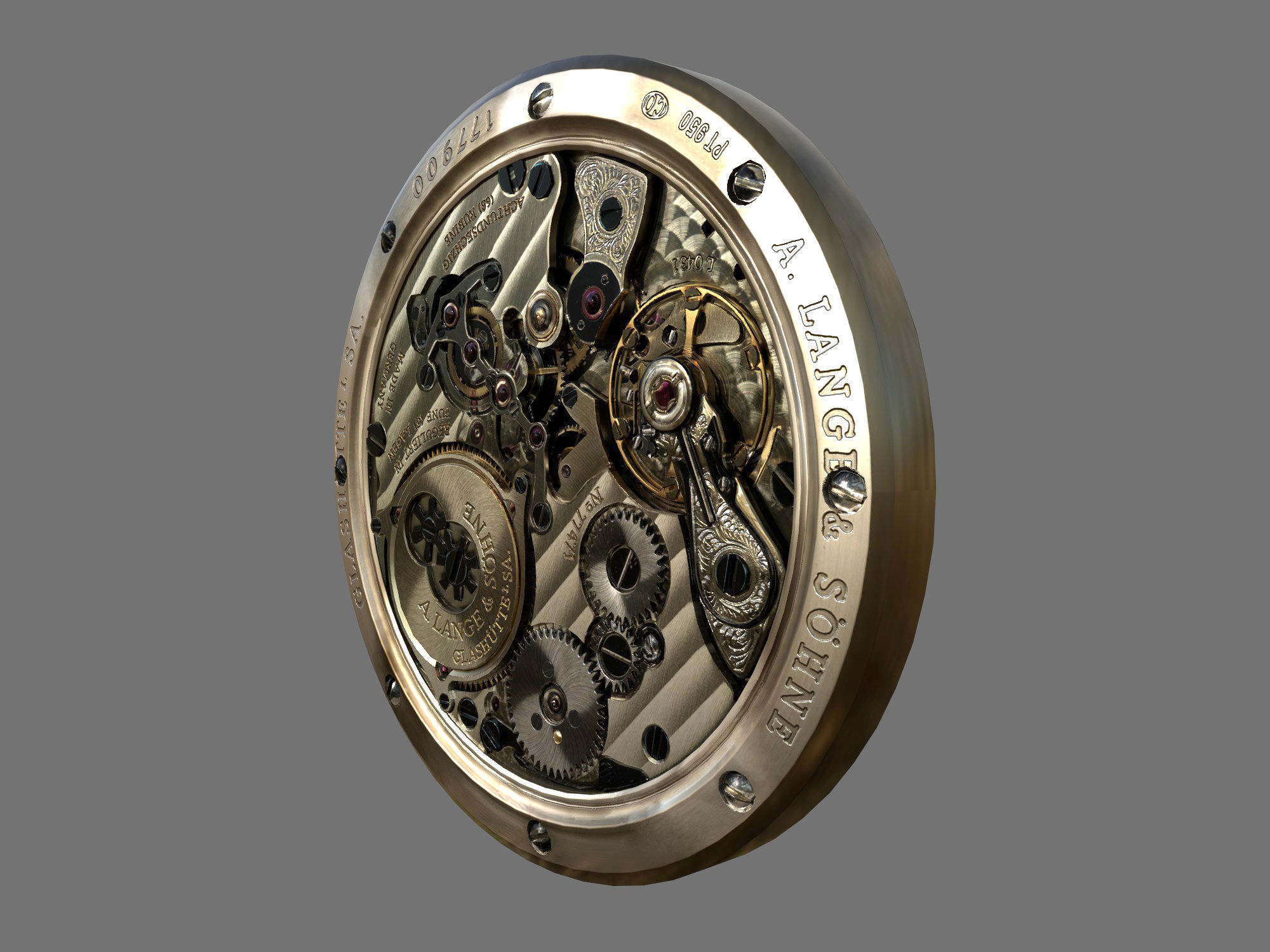 Watch mechanism 4 Low-poly 3D model_1