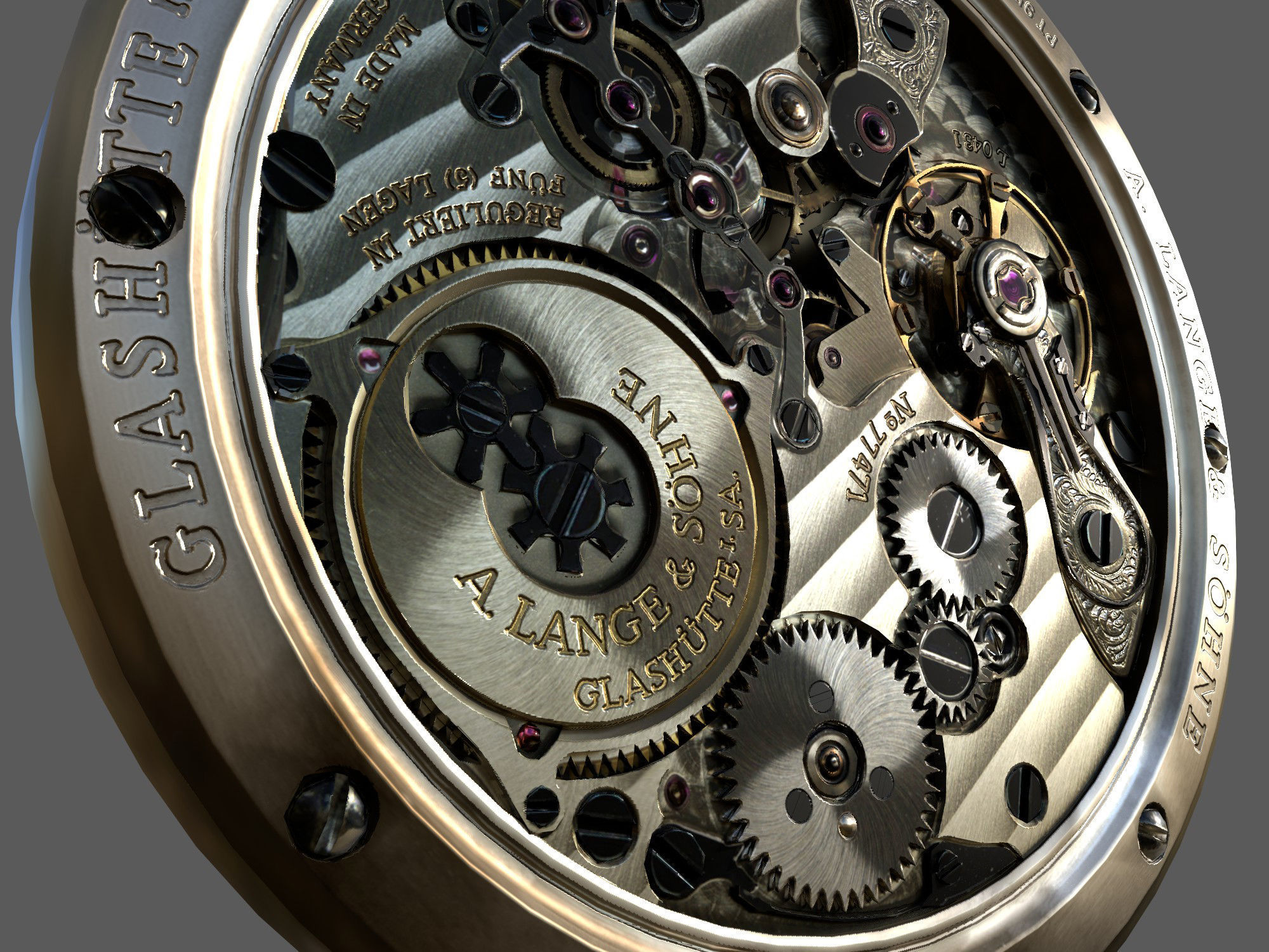 Watch mechanism 4 Low-poly 3D model_8