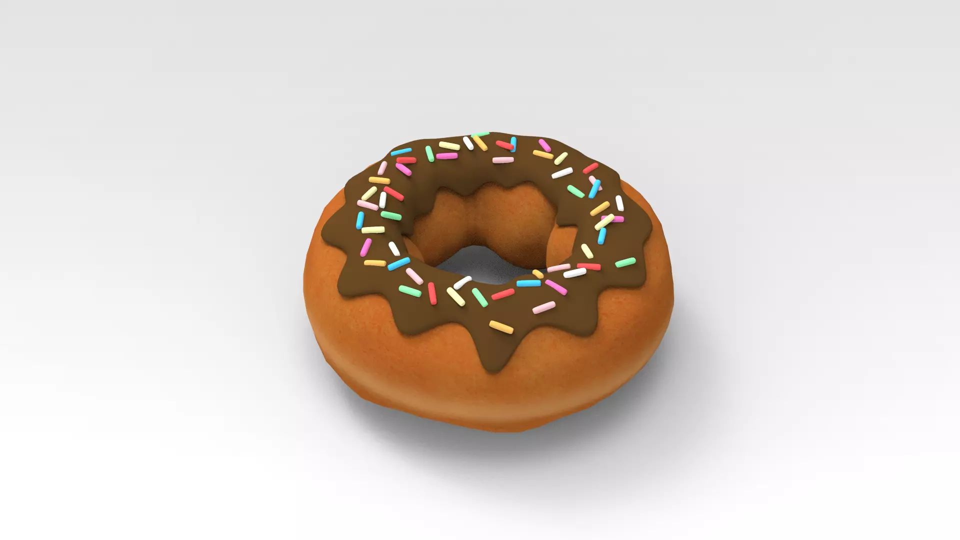 Donut chocolate with sprinkles 3D model