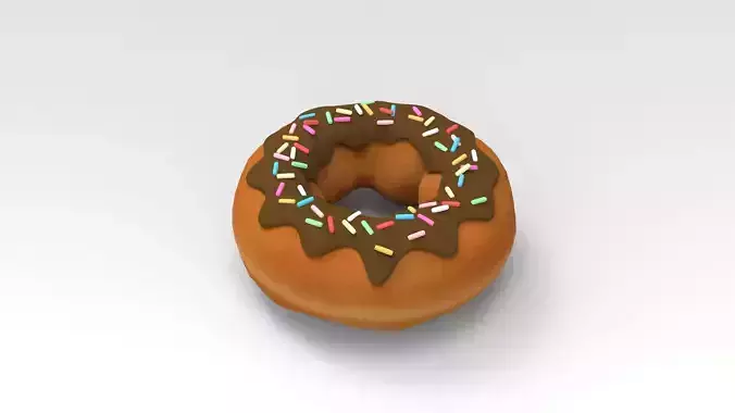 Donut chocolate with sprinkles 3D model