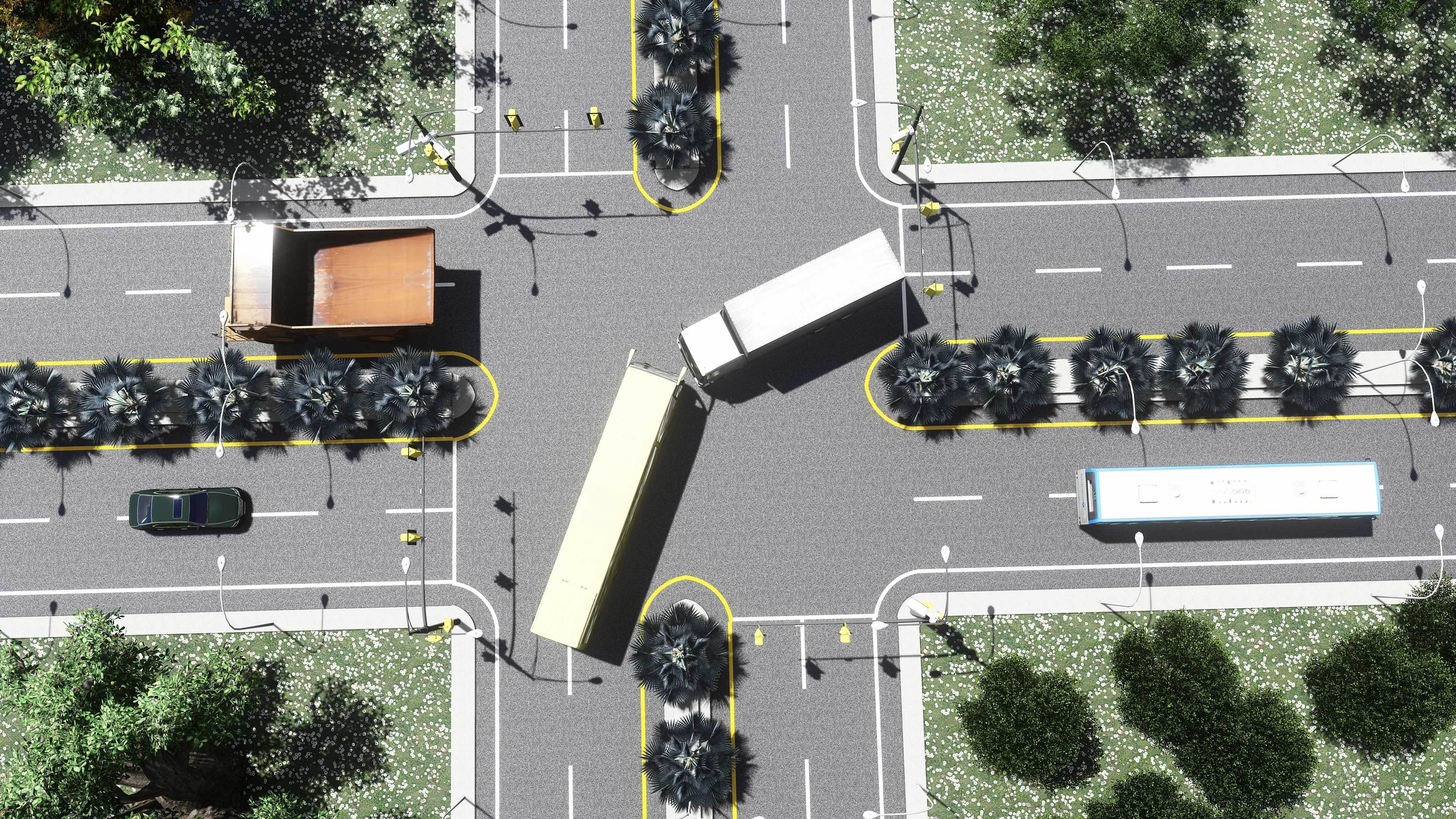 Road Accident   Low-poly 3D model_1