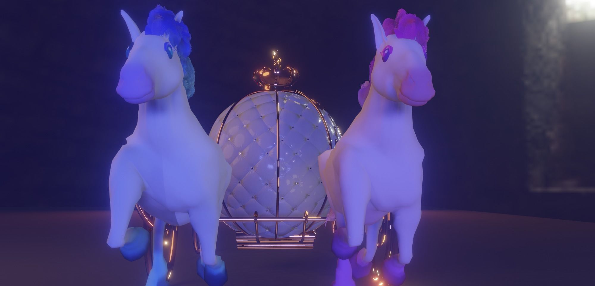 Carriage with Horses 3D model Low-poly 3D model_6