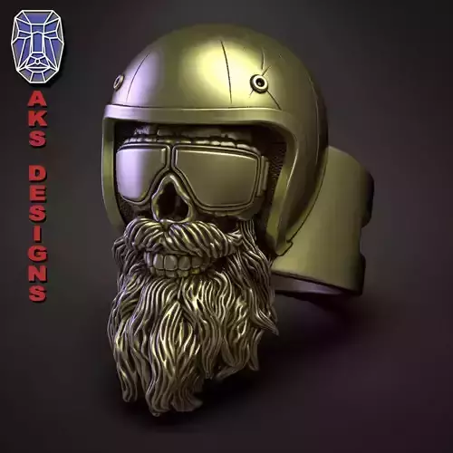 skull Ring jewelry Biker version 6 