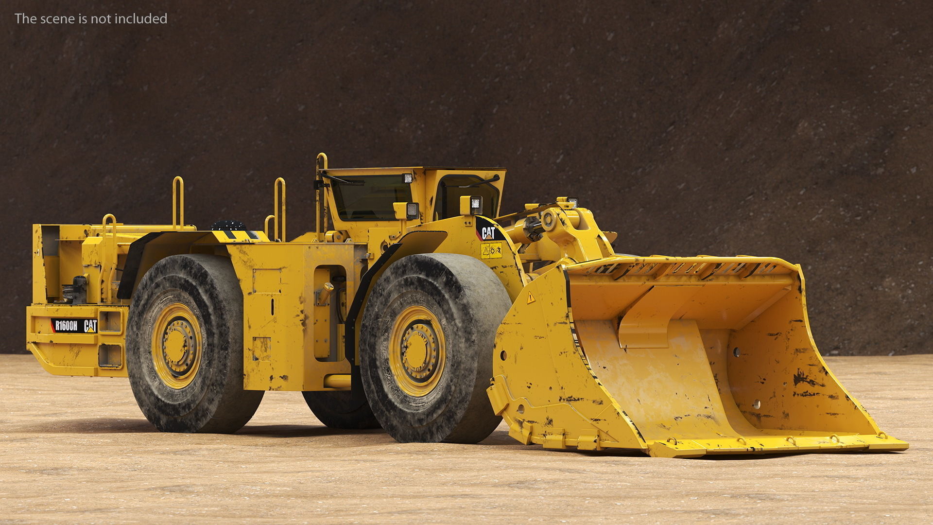 Mining Loader CAT R1600H Dirty Rigged 3D model_5