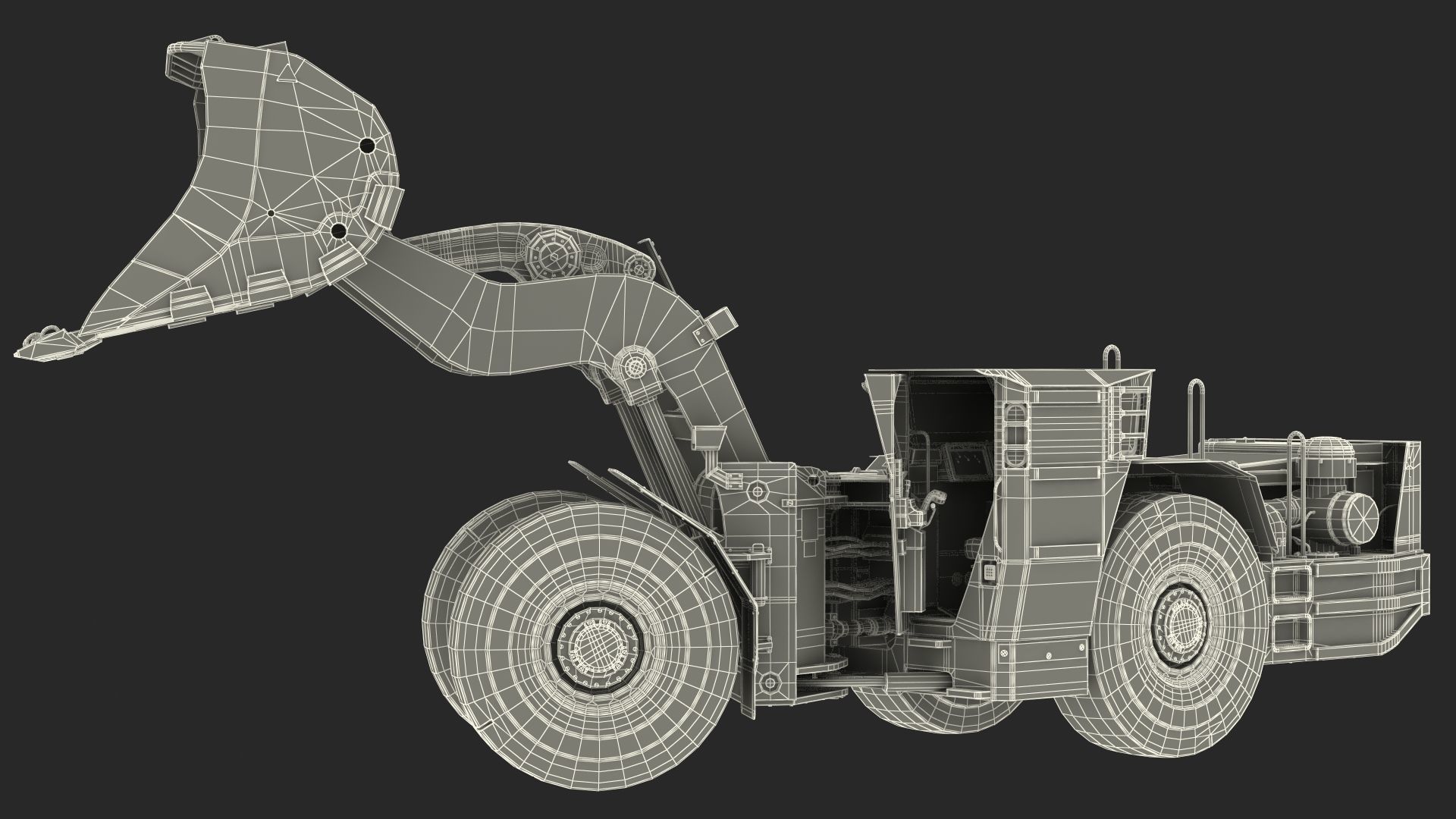 Mining Loader CAT R1600H Dirty Rigged 3D model_36