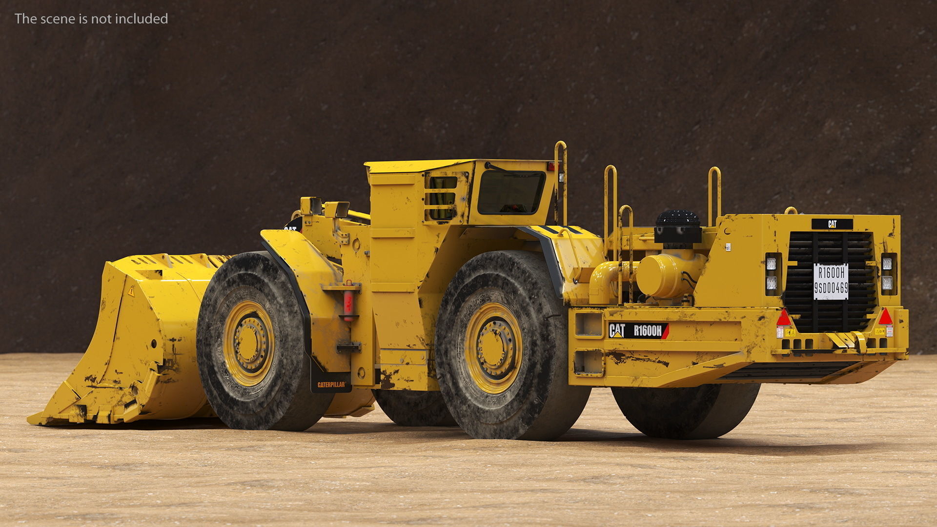 Mining Loader CAT R1600H Dirty Rigged 3D model_3
