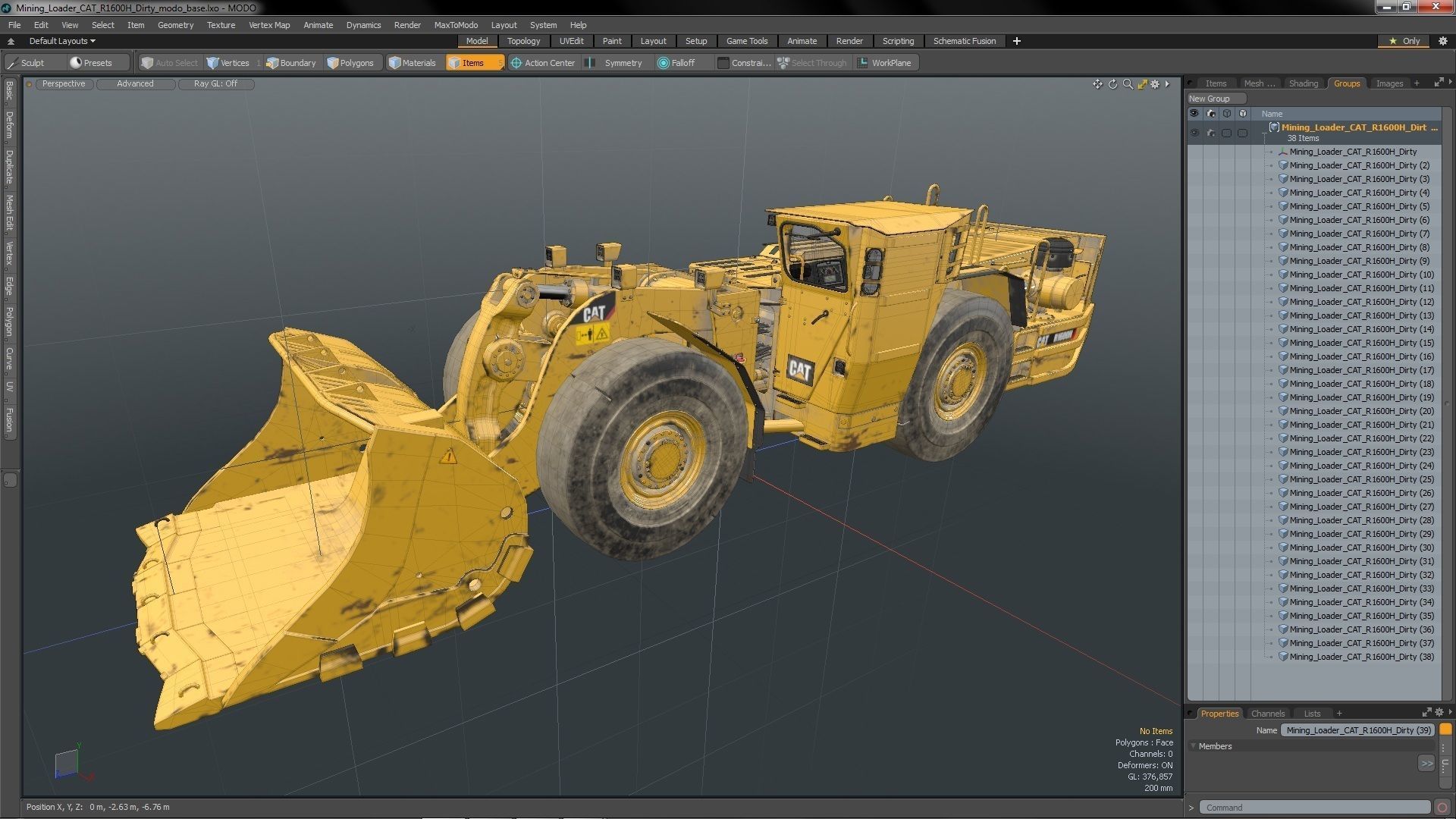 Mining Loader CAT R1600H Dirty 3D model_41