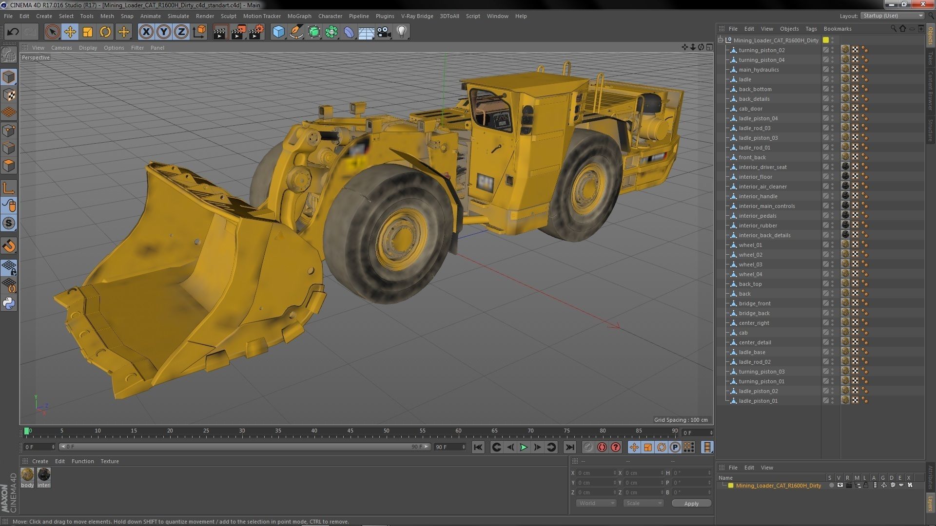Mining Loader CAT R1600H Dirty 3D model_42