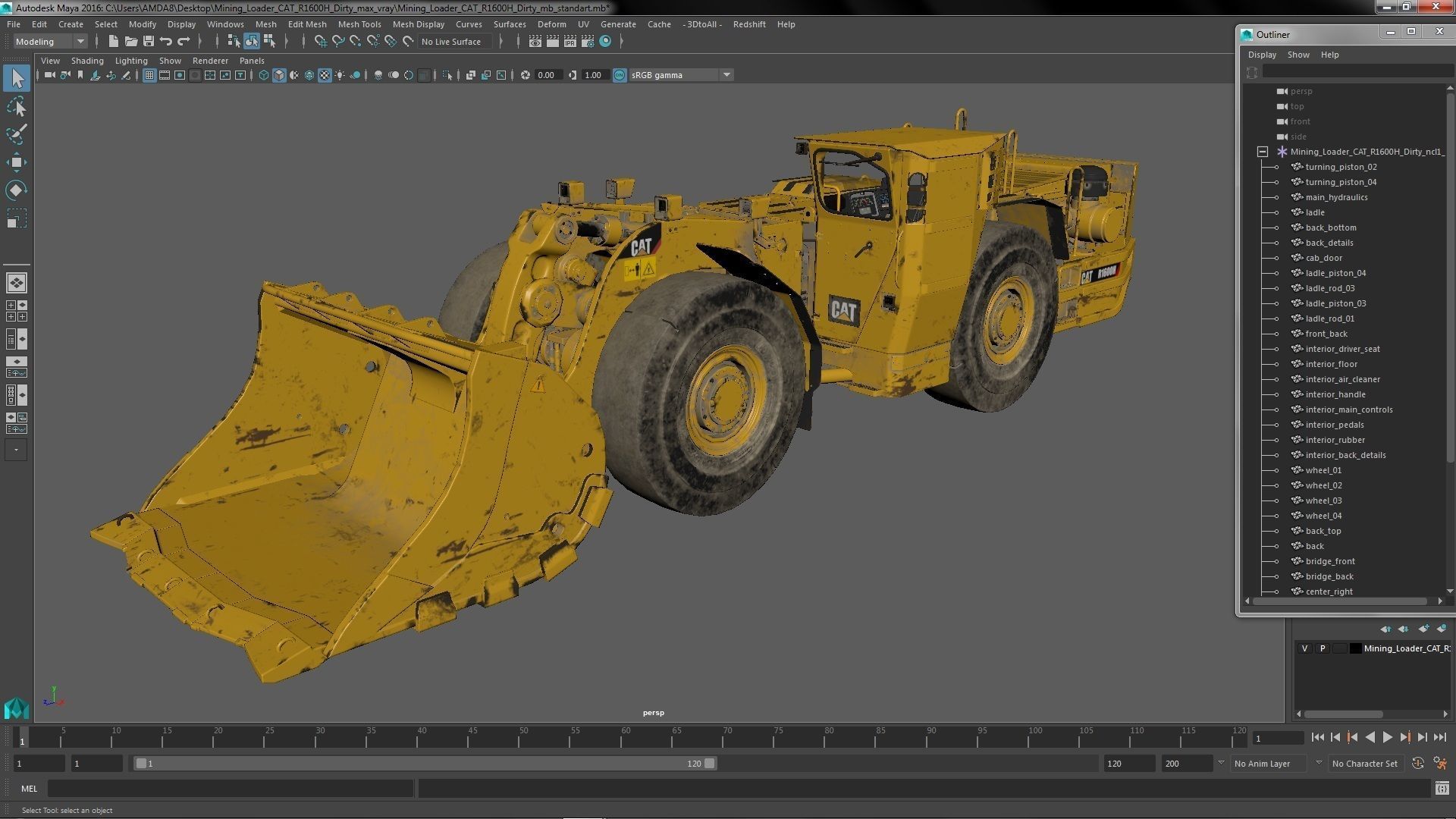 Mining Loader CAT R1600H Dirty 3D model_43