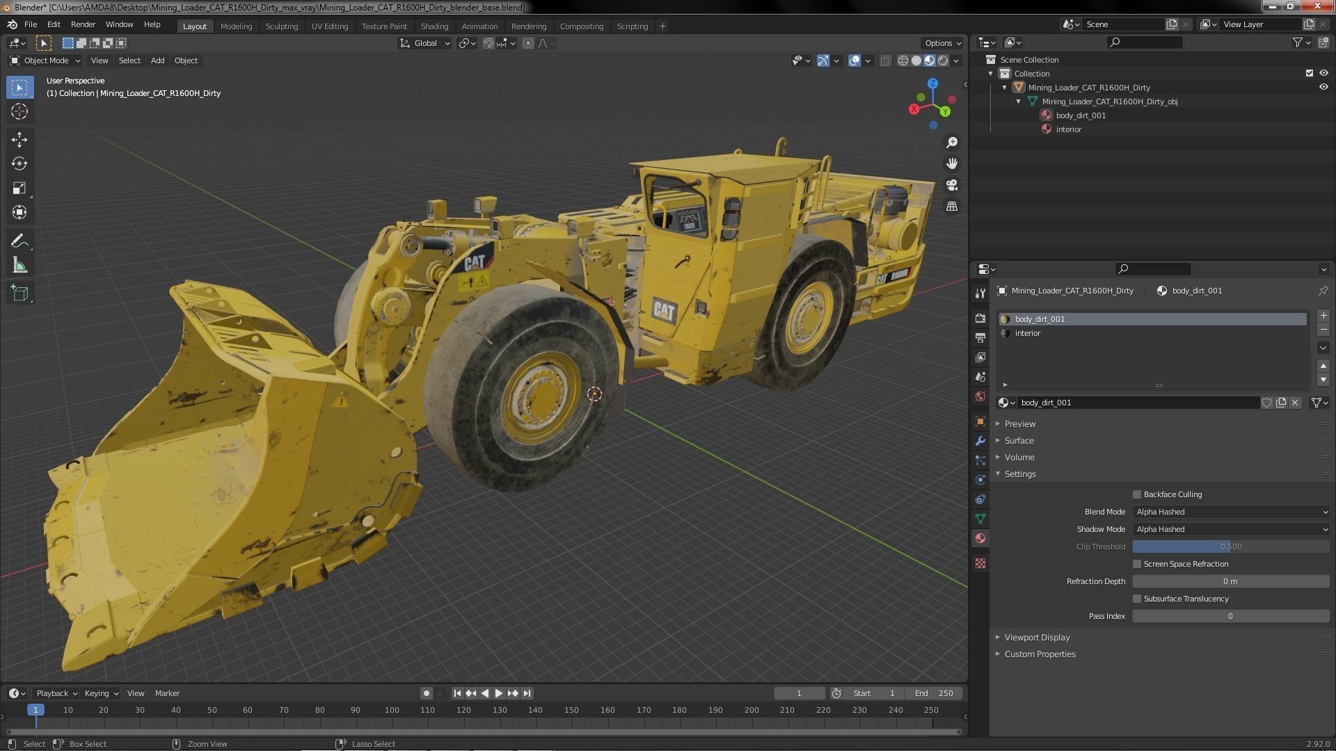 Mining Loader CAT R1600H Dirty 3D model_40