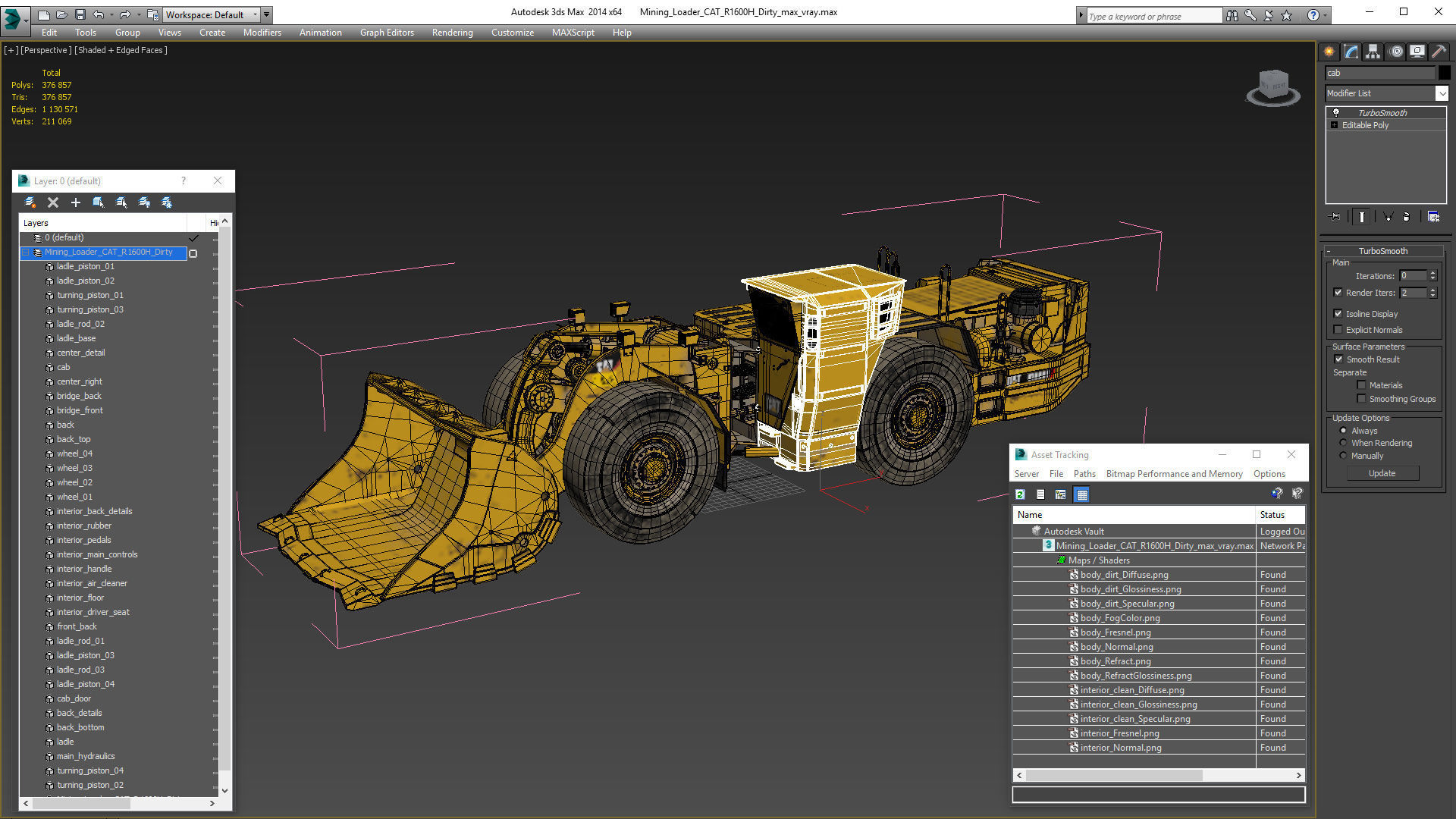 Mining Loader CAT R1600H Dirty 3D model_29