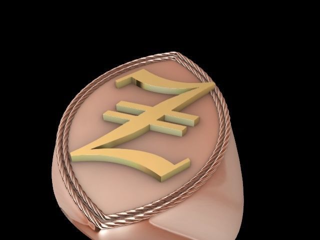 z alphabet designer ring stl verified 3D print model_3