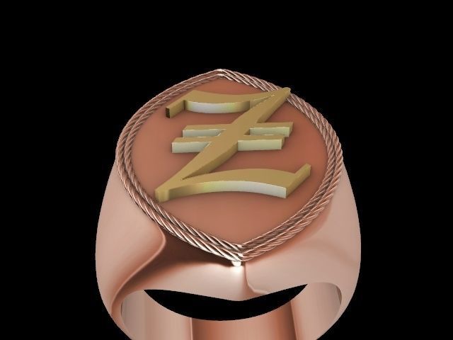 z alphabet designer ring stl verified 3D print model_1