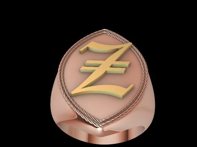 z alphabet designer ring stl verified 3D print model_8