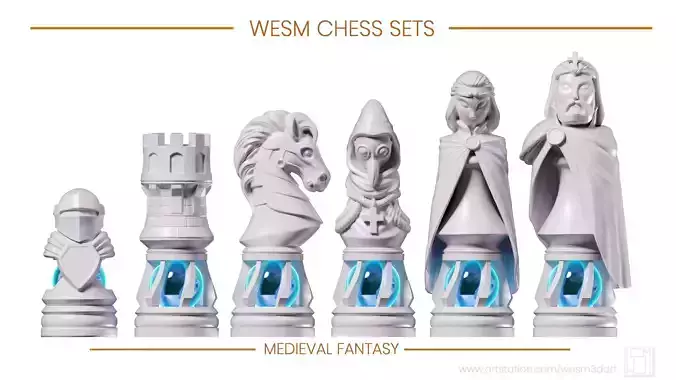 WESM CHESS MEDIEVAL PACK -LUXO 3D print model 3D print model