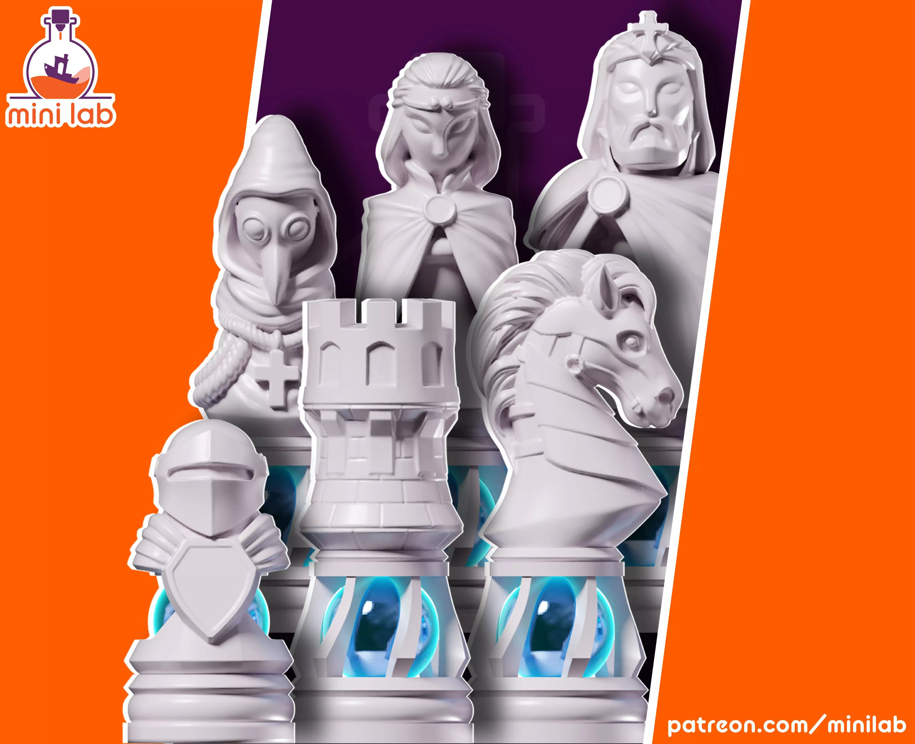 WESM CHESS MEDIEVAL PACK -LUXO 3D print model 3D print model