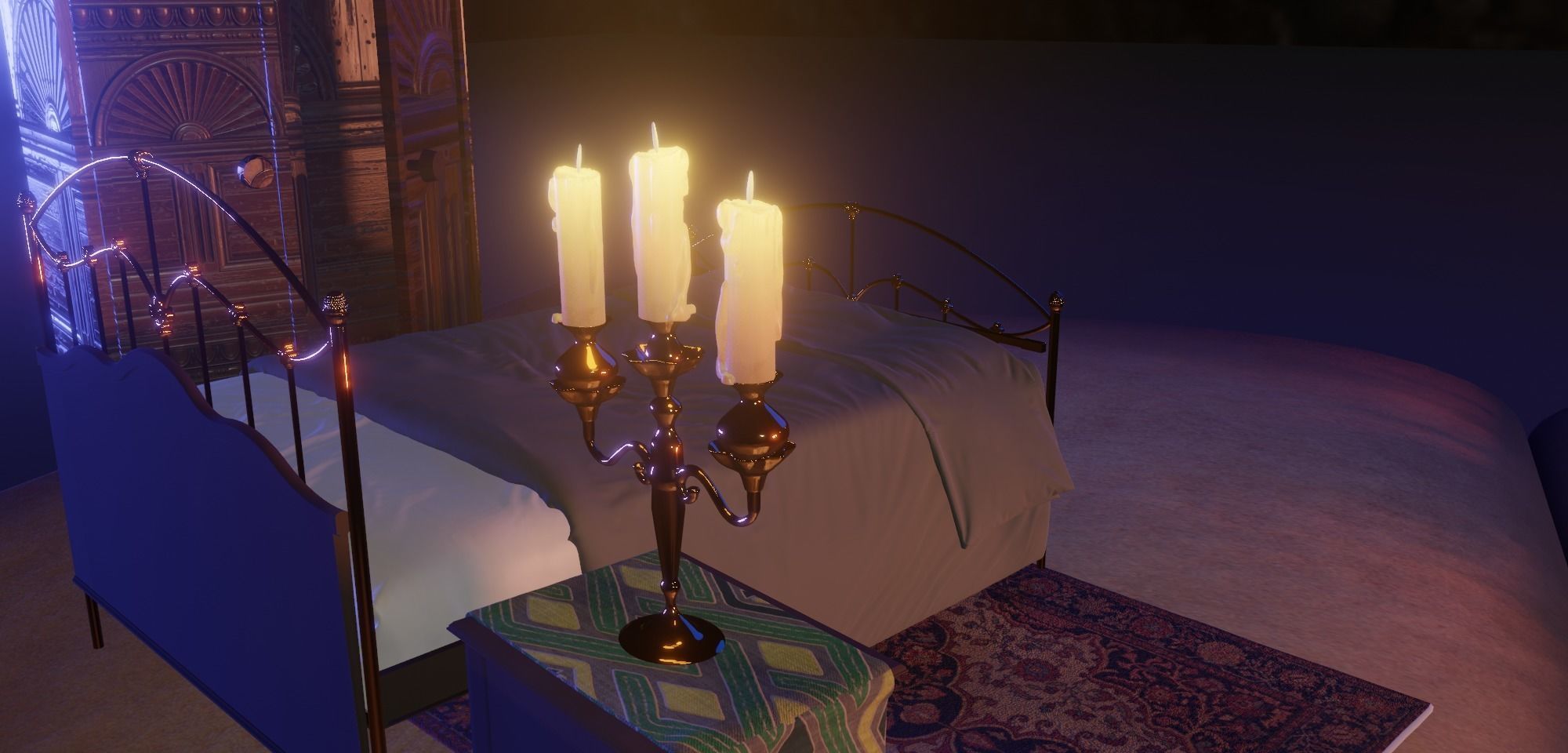 Horror Living Room - bedroom  Low-poly 3D model 3D model_2