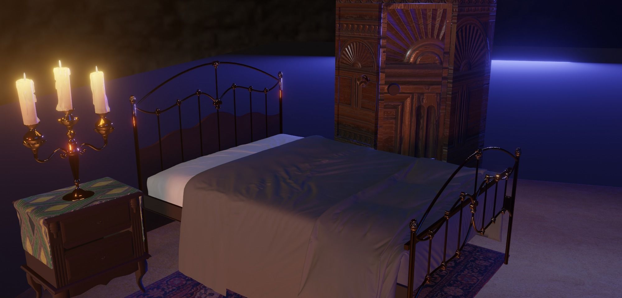 Horror Living Room - bedroom  Low-poly 3D model 3D model_4