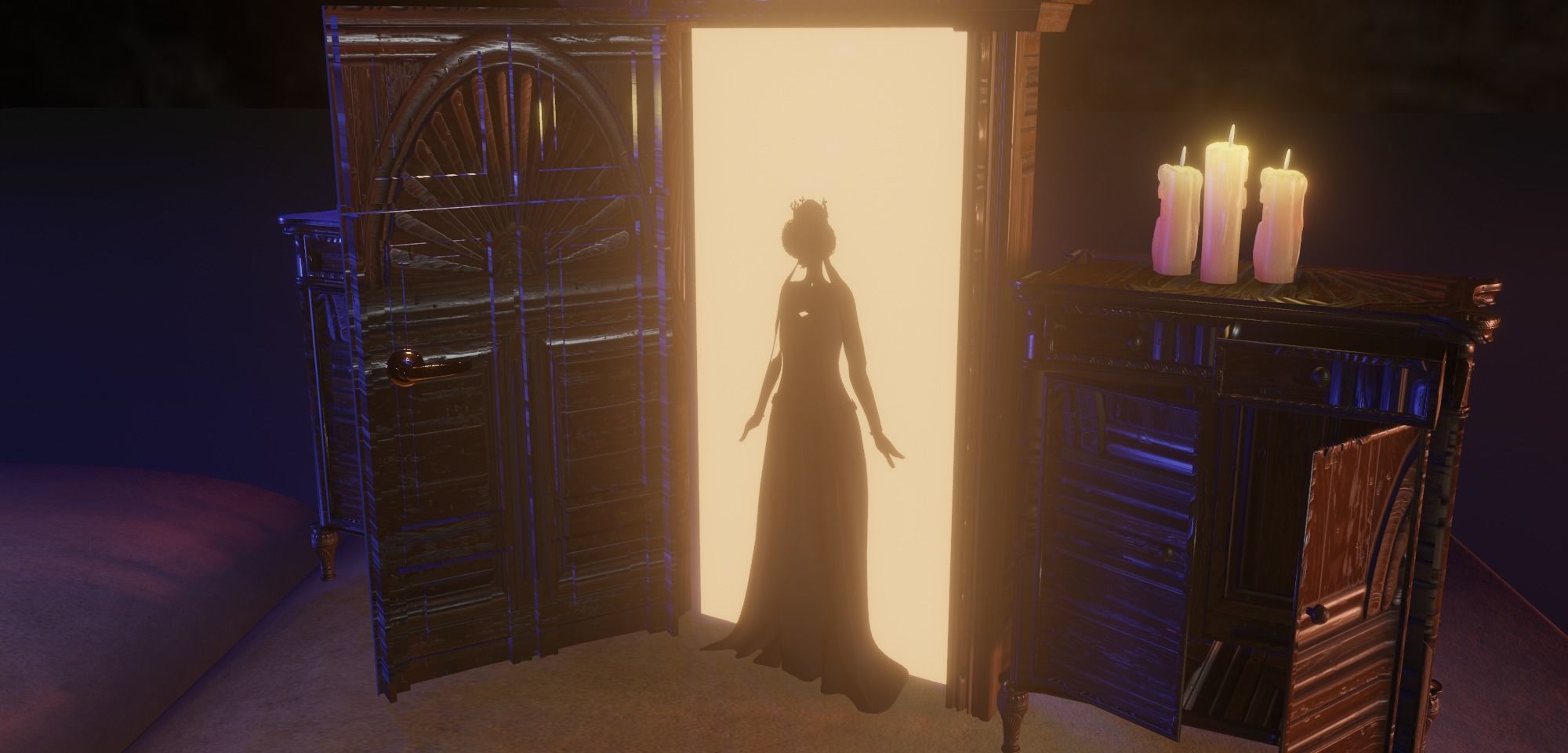 Horror Living Room - bedroom  Low-poly 3D model 3D model_3