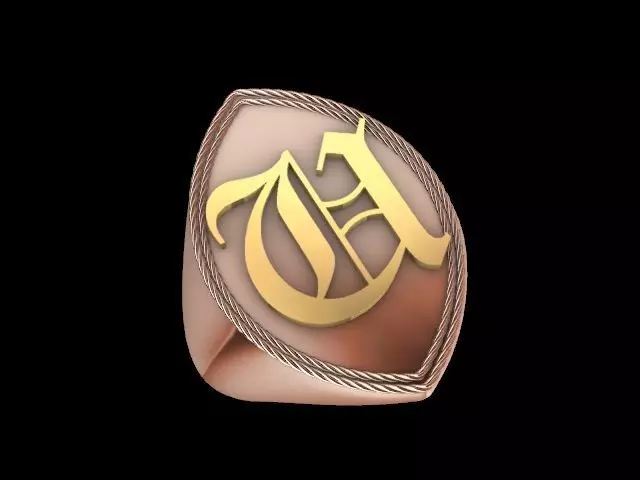 u signet alphabet ring stl verified 3D print model