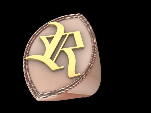 r alphabet ring stl ring verified 3D print model_9