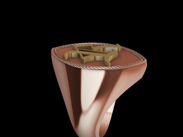 r alphabet ring stl ring verified 3D print model_12