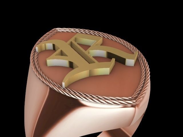r alphabet ring stl ring verified 3D print model_4