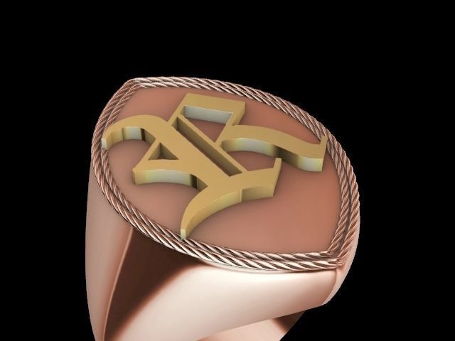 r alphabet ring stl ring verified 3D print model_6