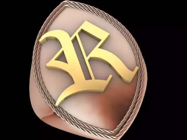 r alphabet ring stl ring verified 3D print model_0