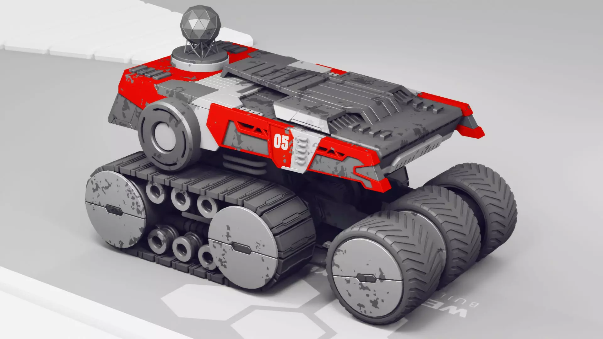 sci-fi planet explorer vehicle 3D model_0