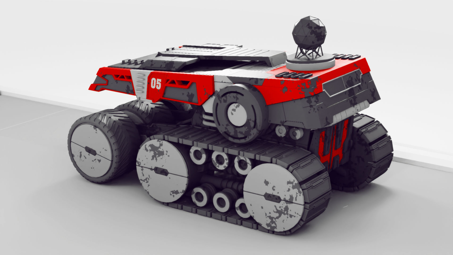 sci-fi planet explorer vehicle 3D model_1