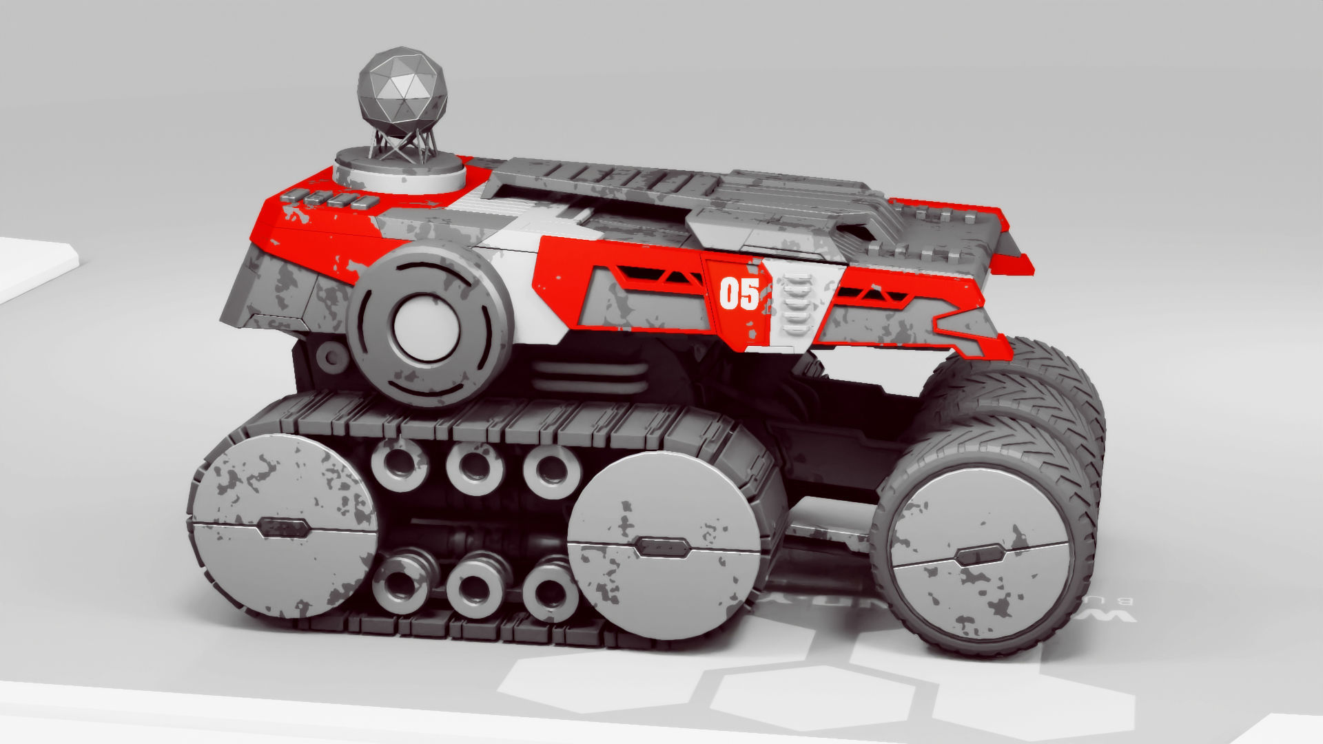 sci-fi planet explorer vehicle 3D model_2