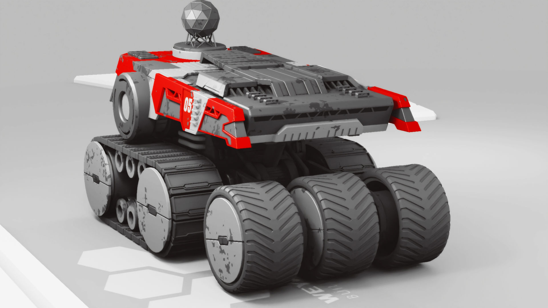sci-fi planet explorer vehicle 3D model_3
