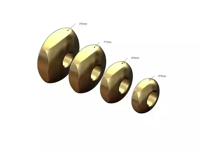 Rounded square  bead and bracelet charm sizes 5to8mm