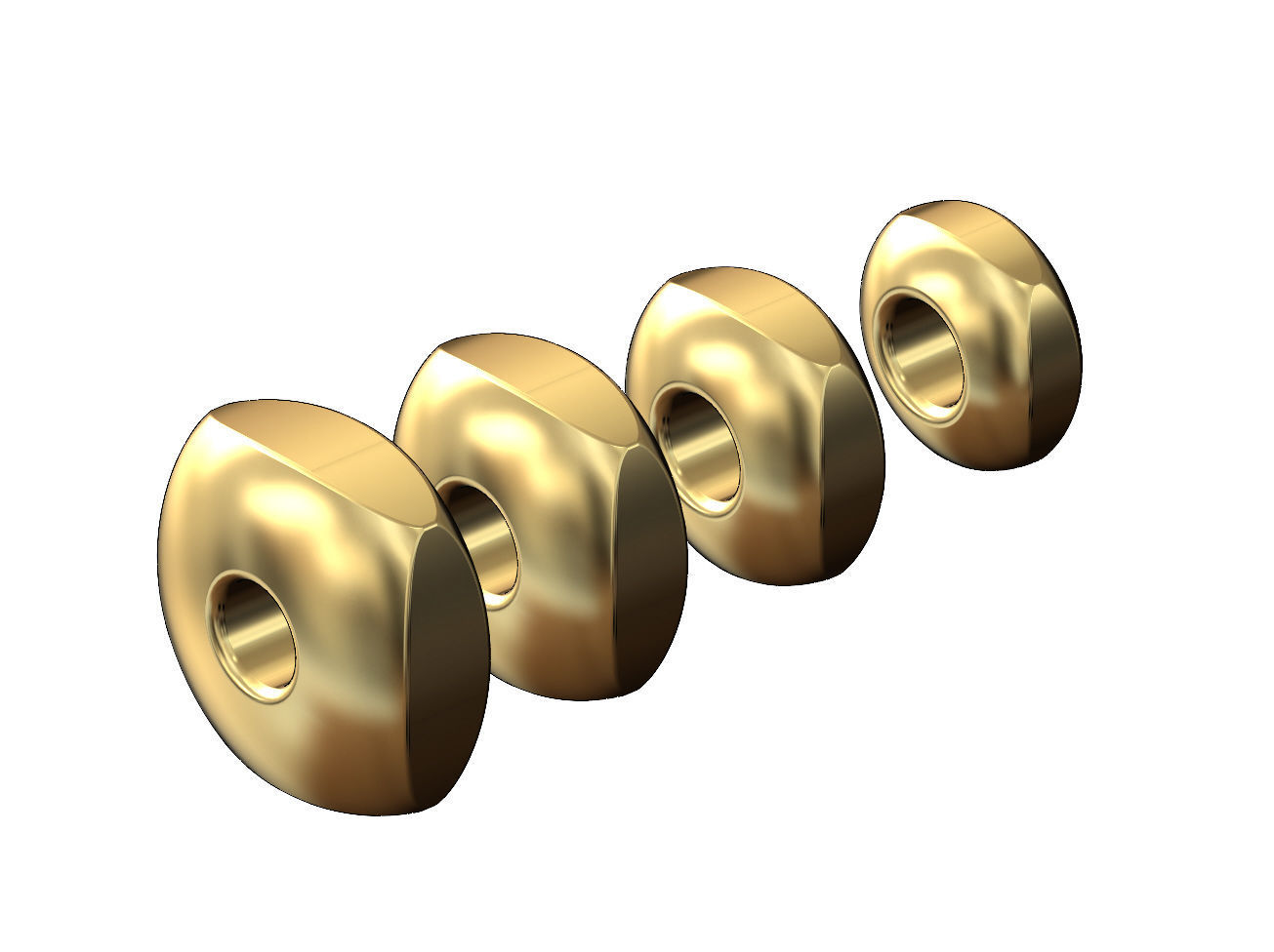 Rounded square bead and bracelet charm sizes 5to8mm 3D print model_2