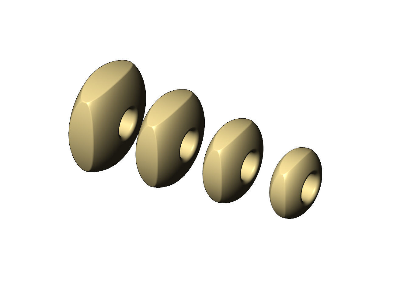 Rounded square bead and bracelet charm sizes 5to8mm 3D print model_3