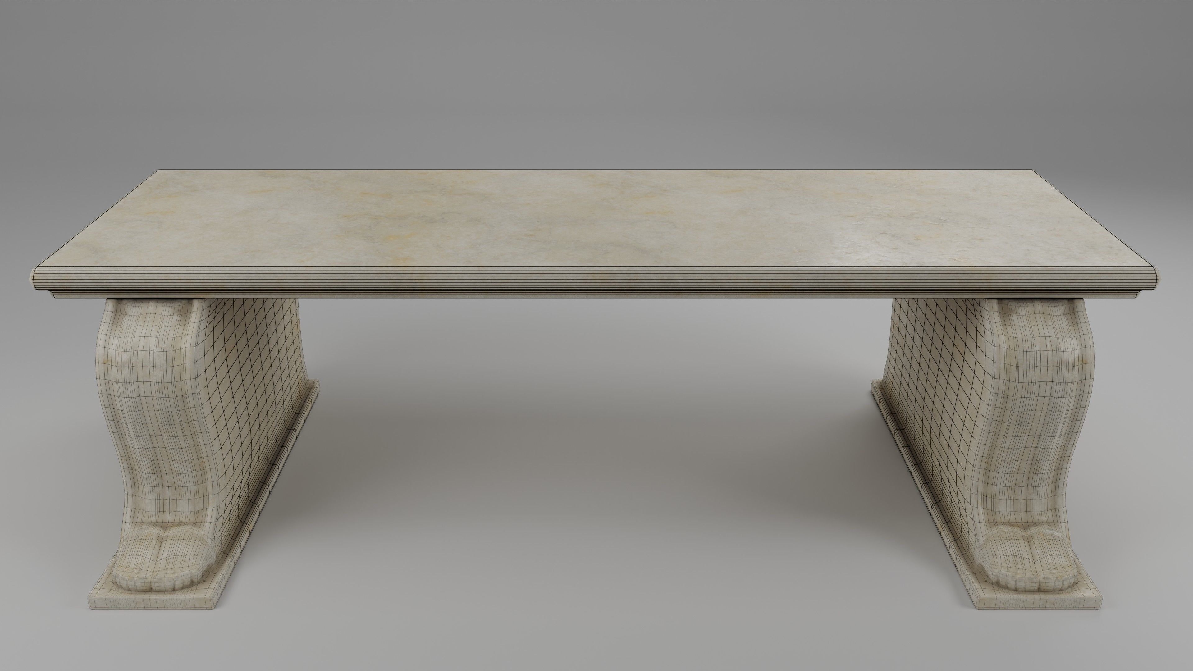 Roman marble bench Low-poly 3D model_6