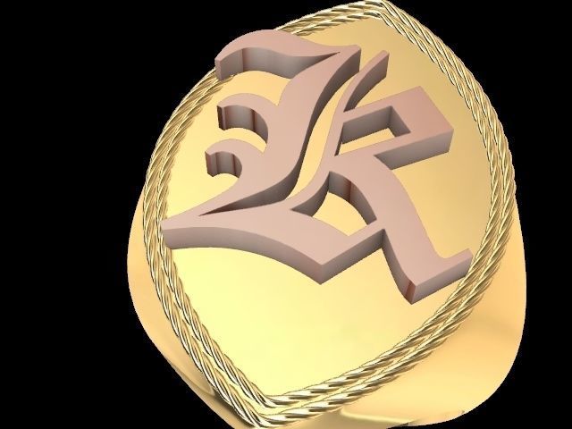 k alphabet ring stl verified  3D print model_1