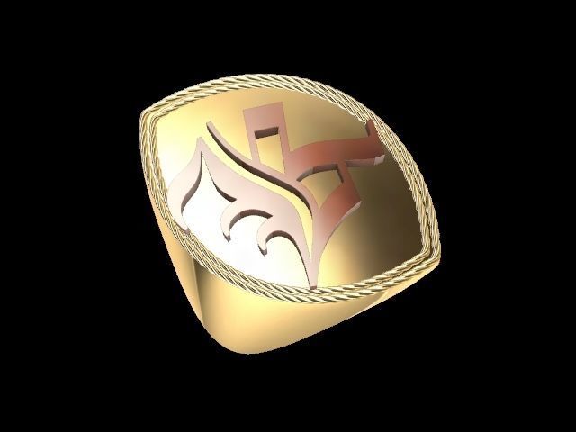 k alphabet ring stl verified  3D print model_7