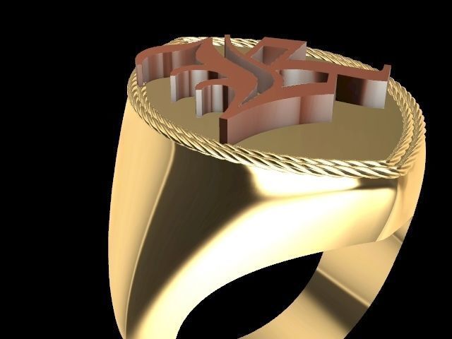 k alphabet ring stl verified  3D print model_2