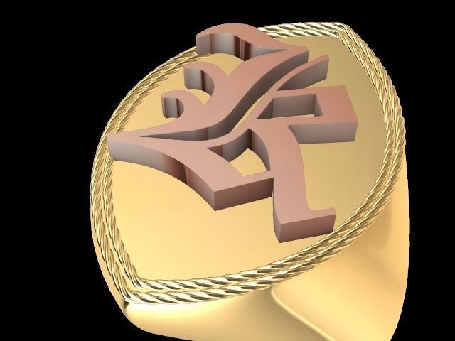 k alphabet ring stl verified  3D print model_3