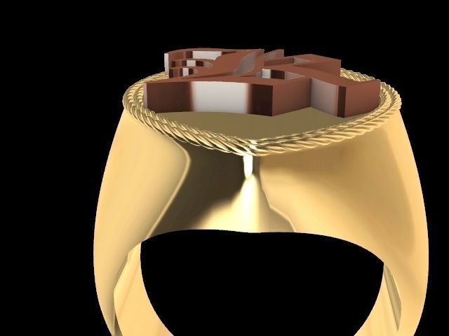 k alphabet ring stl verified  3D print model_4