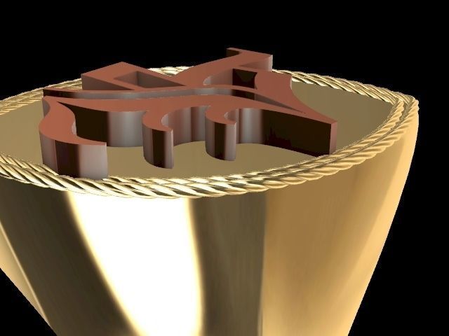 k alphabet ring stl verified  3D print model_8