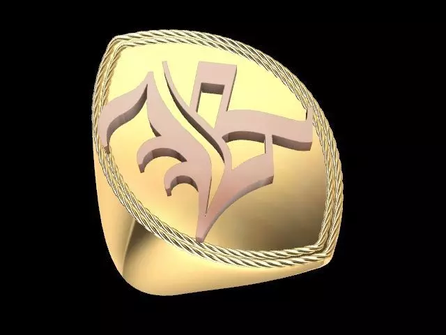 k alphabet ring stl verified  3D print model_0