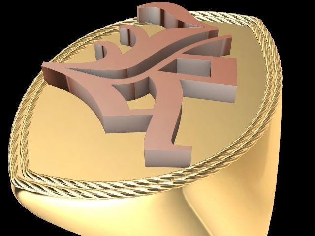 k alphabet ring stl verified  3D print model_9