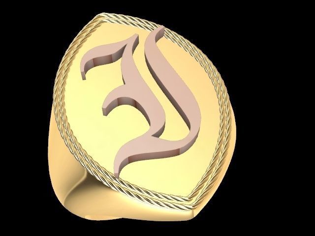 i alphabet ring stl verified  3D print model_3